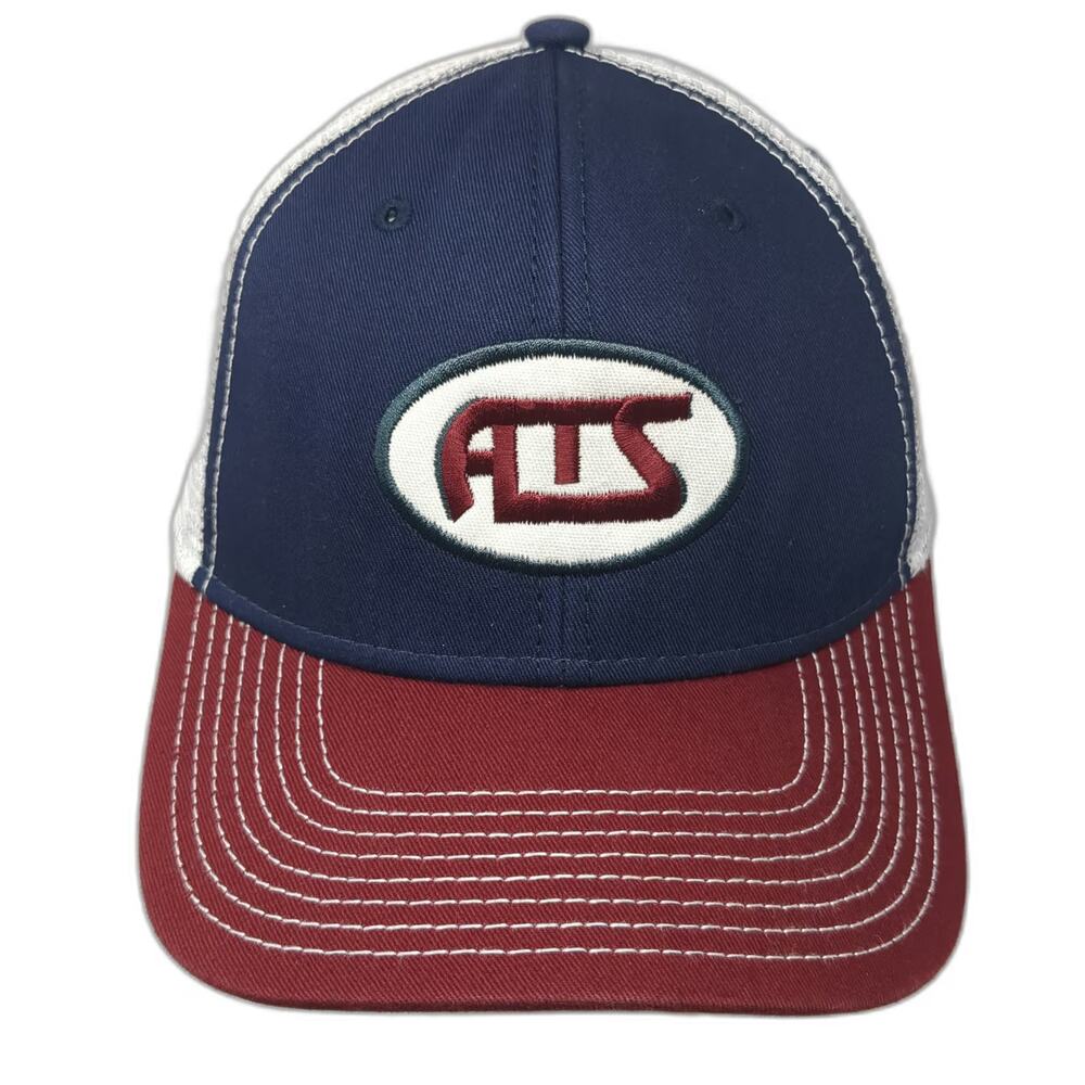 Ouray ATS Pipeline Construction Trucker Hat Blue Red White One Size Mesh Back